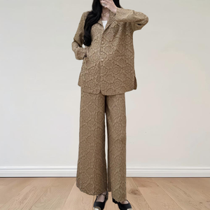 Set Elegante da Donna Taglie Forti di Alta Qualità, Design alla Moda, Tinta Unita, Modesto Completo Due Pezzi per Ufficio - Product Image 1