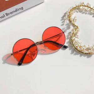Femmes Marque Designer Rétro Percé Femelle <span class=keywords><strong>Lunettes</strong></span> de Soleil Lentille de Haute Qualité oculos de sol Vintage Couleure bonbon Simple Rond pour Enfants - Product Image 3