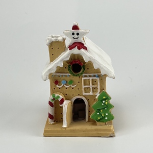 Adorno de Casita de Jengibre de Resina Hecho a Mano de Alta Calidad, Estilo Encantador para Decoración de Árbol de Navidad y Bolas - Product Image 2