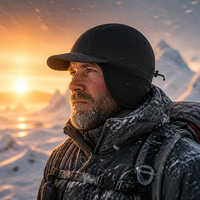 Chapeau d'hiver gris polyvalent avec cache-oreilles, doublure polaire thermique, mentonnière réglable, idéal pour le camping, le ski et les activités sportives (vente en gros)