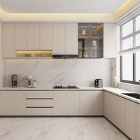 Meubles de cuisine modernes blancs, fournisseur de design, vente en gros, ensembles de meubles de cuisine modulaires en PVC, MDF et bois