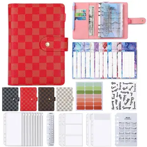 A6 Checkered Budget Planner Folder Binder Envelopes Como Money Binder Organizer Para Orçamento Hot New Release
