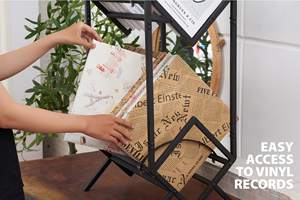 <strong>Record</strong> Storage Holder, Holds up to 160-200 LPs, Metal Vinyl <strong>Record</strong> Organizer Stand Magazine <strong>Record</strong> <strong>Rack</strong> - Product Image 5