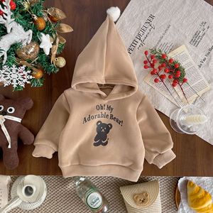 Quần áo trẻ sơ sinh dài tay cho bé gái Áo nỉ có mũ ấm áp cho bé trai Áo thun in hình - Product Image 6