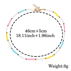 Collar de Cuentas de Colores, Estilo Bohemio Multicolor, Gargantilla, Joyería, Regalo, Origen Yiwu ZXS0032 1 - Product Image 4
