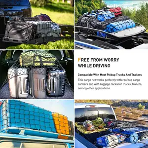 Auto Universele Vrachtwagen Dakdrager Bungee Cargo Net Met 12 Plastic Haak Top Rubber Bagage Netwerk Tool