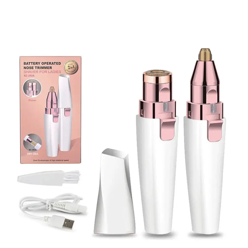 Pencukur bulu elektrik 2 In 1 Lipstik Mini, penghilang rambut tanpa rasa sakit, penghilang rambut wajah Epilator