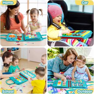 2025 Hot Bán Montessori cảm thấy bận rộn Board đồ chơi mặc quần áo học tập hoạt động bé bận rộn Bag với câu đố sách cho trẻ em - Product Image 6