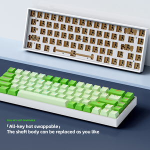 Tùy chỉnh 68-Key RBG <span class=keywords><strong>backlit</strong></span> có dây bàn phím cơ khí 2.4G + BT hot swappable cấu hình thấp phím nhựa cho máy tính chơi game - Product Image 2