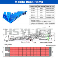 Rampe de quai mobile hydraulique robuste de 6 à 15 tonnes pour le chargement et le déchargement de conteneurs