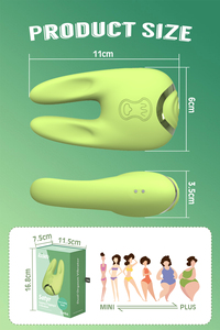 CHISA Satyr - Masajeador de Conejo de Silicona Verde Lima de 11 cm, 5 Modos de Golpeteo, 8 de Vibración, IPX6, Recargable Magnético, Juguete para Mujeres con Doble Orgasmo - Product Image 3
