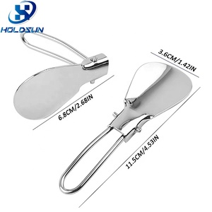 Diseño plegable portátil Cuerno de zapato de acero inoxidable Ayudante de viaje de plata para usar zapatos del proveedor de Yangjiang para campistas - Product Image 3