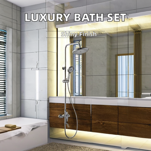 Juego mezclador de <span class=keywords><strong>ducha</strong></span> de lluvia montado en la pared de baño de lujo, manija doble, latón cromado, cerámica pulida, precio de fábrica, bañeras, duchas - Product Image 3