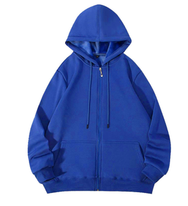 Cardigan à capuche en coton composite pour l'automne et l'hiver, fermeture éclair, pull ample décontracté, manteau pour homme et femme - Product Image 3