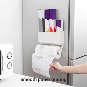 Plastic Wrap <b>Container</b> <b>Refrigerator</b> Rack Kitchen Magnetic Storage Rack for Household Fridge Side Wall Hanging Rack - Product Image 4