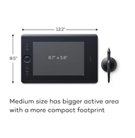Tablette graphique WACOM Intuos Pro Medium PTH-660 K0, 8192 niveaux de pression, écran 8 pouces, 2560 lpi