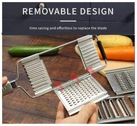 Hachoir, râpe, trancheuse et coupe-légumes manuel vertical multifonction 5-en-1 en acier inoxydable pliable pour cuisine