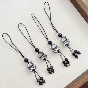 Vente en gros d'<span class=keywords><strong>obsidienne</strong></span> naturelle argentée et dorée, <span class=keywords><strong>Pixiu</strong></span>, Chat porte-bonheur, supports pour téléphone portable et sacs, <span class=keywords><strong>obsidienne</strong></span> tendance - Product Image 6
