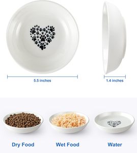 5.5 polegada Eco-Friendly Cerâmica Placas Planas De Gato Interior Gatos Raros Tigelas Whisker-Friendly Pratos De Comida Molhada para Gatinhos Fofos - Product Image 2