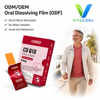 CoQ10 Coenzyme Q10 Bandes de film orales à dissolution rapide OEM ODM Supplément antioxydant pour l'énergie cardiaque Marque privée Dissolution rapide