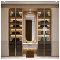 Armoire sur mesure moderne avec éclairage LED, dressing intelligent pour chambre à coucher, armoire de luxe en aluminium, meuble de rangement