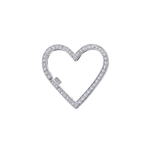 Orecchini a Clip Tiffany a Forma di Cuore in Argento 925 Placcato Oro Bianco con Cristalli e Strass, Classici per Uso Quotidiano, Unisex - Product Image 1