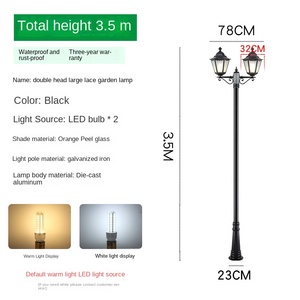 Outdoor LED Garden <b>Light</b> Stainless Steel Body IP65 Waterproof Rain Protection for Lawn Driveway Yard Square <b>Pole</b> Street Lighting - Product Image 6