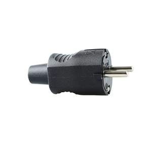 Clavija de caucho negra 10/16a, resistente e ideal para conexiones eléctricas en entornos exigentes. - Product Image 1