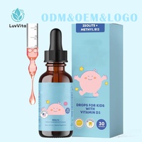 OEM ODM Gouttes buvables pour enfants, soutien santé, détoxifiant au zéolite, vitamines B12 D3 pour adolescents, sans gluten, sans sucre, 60ml