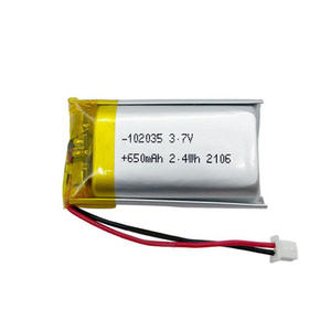 Batteria Lipo 102035 batteria ai polimeri di litio ricaricabile 3.7V 650mAh - Product Image 1