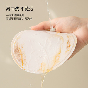 Esponja de Baño de Silicona Redonda de Tres Dedos, Color Gris Rosado, Herramienta Exfoliante para Adultos, Fácil de Limpiar, Diseño sin Grietas - Product Image 1
