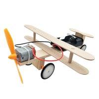 Enfants fait à la main bricolage éducatif en bois modèle jouet drôle Science électrique jouet avion assemblage