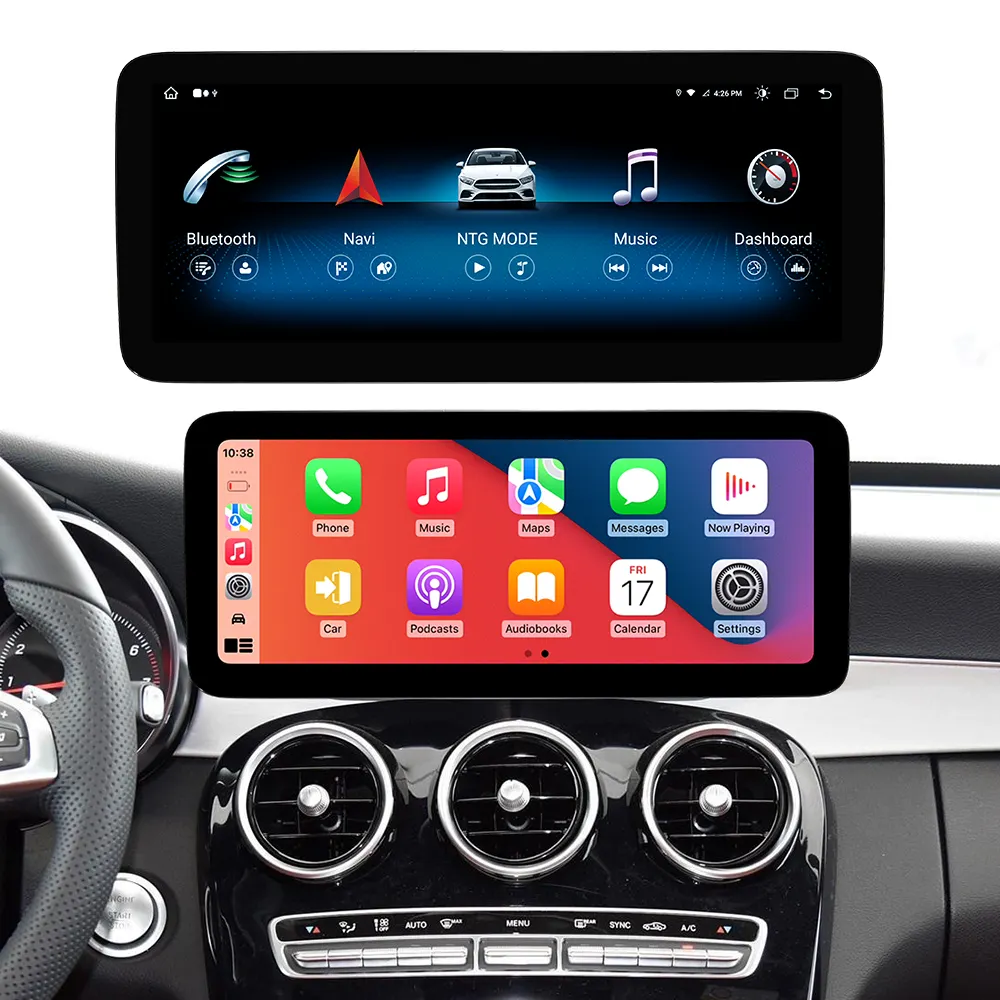 ZLH Android 13 layar sentuh 12.3 inci, CarPlay otomatis untuk Mercedes Benz C V Kelas W204 W205 W447 2008 2014 2015 Mobil GPS BT 4GSIM