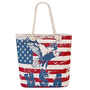 Grand sac de plage en toile imperméable rose avec poignée en corde de coton - Product Image 6