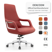 Chaise de patron de luxe de bureau à domicile ergonomique résistante à l'usure en cuir pivotant inclinable confortable