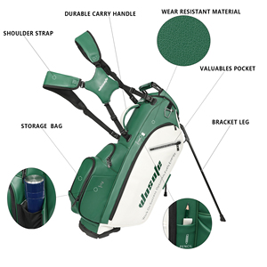 Bolsa <span class=keywords><strong>de</strong></span> <span class=keywords><strong>Golf</strong></span> con Soporte, Diseño Nuevo, para Hombre y Mujer, <span class=keywords><strong>de</strong></span> Cuero PU Impermeable y Duradero, con 6 Divisores, Venta Directa <span class=keywords><strong>de</strong></span> Fábrica, Precio al por Mayor, OEM - Product Image 2