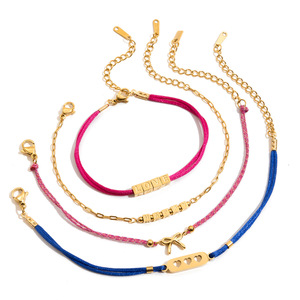 Fashion Charm <b>Bracelets</b> Women's 18K Gold Plated Rope With <b>Love</b> Letter Beads For Friendship Gift Jewelry - Product Image 5