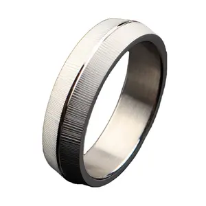 POYA Jewelry Personality Silver Strip Design Trendy Stainless Steel Rings RIings