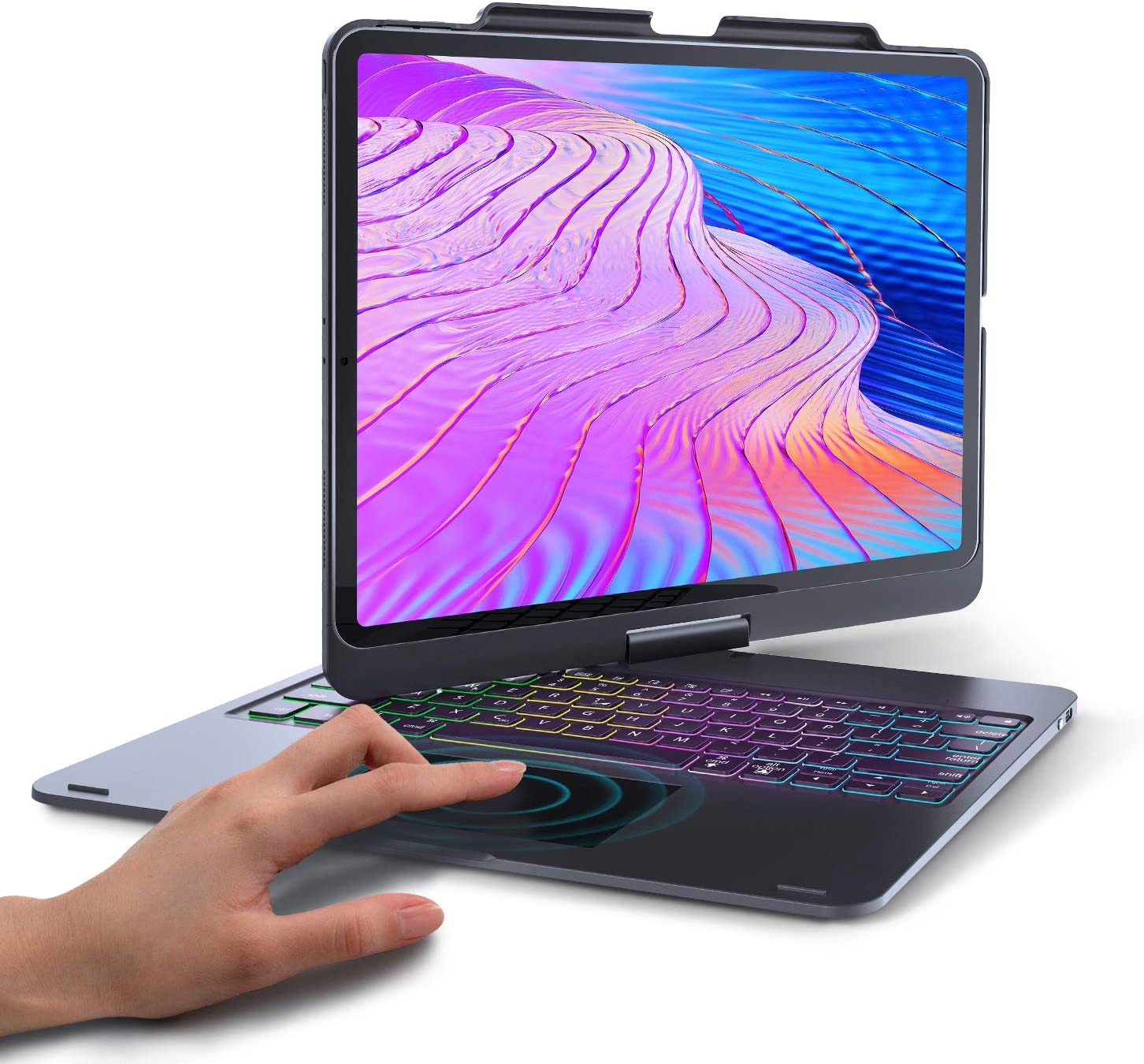 Чехол для клавиатуры с сенсорной панелью для iPad Pro 12,9, клавиатура с подсветкой для защиты планшета, беспроводная клавиатура, удержание карандаша