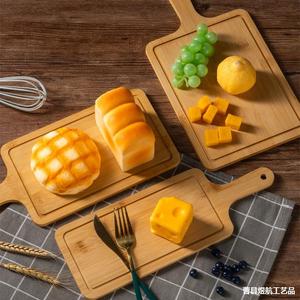 Plateaux de service ronds en bambou avec poignée pour pizza, pain, steak, gâteau, sushi, plateau en bois massif, ensemble de vaisselle de cuisine - Product Image 4