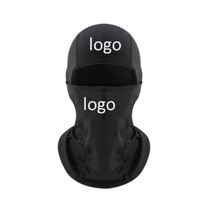 All'ingrosso Logo personalizzato passamontagna in bianco moda maschera da sci cappellini sportivi gratis 100% poliestere Unisex adulti semplice immagine maschera da ciclismo