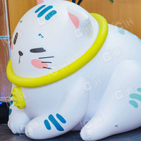 Mascotte géante de chat et de fleurs Poupée publicitaire gonflable pour décorations de festivals musicaux Gonflable