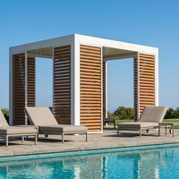 Nouvelle conception Lcy Lcy0001 Pergola bioclimatique en aluminium avec toit à lames orientables, gazebo imperméable, lumières LED à intensité variable, stores motorisés