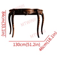 Consola Delgada con Base Abierta, 51x18, Ideal para Pasillos Estrechos y Entradas Pequeñas, Sin Bloqueos - Mesa Consola Estrecha con Tallados Ornamentales
