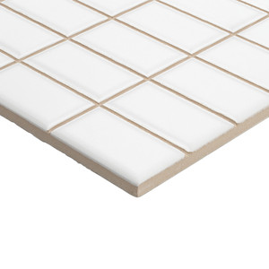 Piastrelle bianche opache 20x20 pretagliate 2,5x5 pollici, mosaico per pareti e pavimenti - Product Image 3