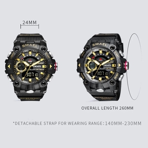 <span class=keywords><strong>Reloj</strong></span> <span class=keywords><strong>Smael</strong></span> 8040 Nuevo para Hombre con Manecillas Luminosas, Resistente al Agua, de Moda, Movimiento Doble Analógico-Digital, Calendario y Semana - Product Image 2