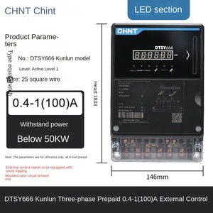Compteur prépayé triphasé Chint DTSY666 <span class=keywords><strong>Carte</strong></span> 100A Contrôle externe LED Fabriqué en Chine continentale - Product Image 4