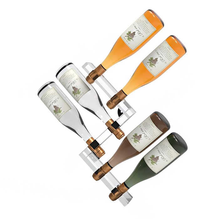 Custom large wall mounted clear acrylic bottle display rack acrylic 6