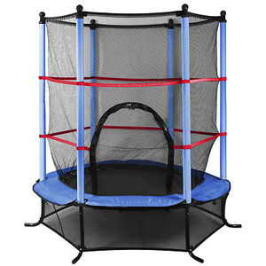 <span class=keywords><strong>Mini</strong></span> <span class=keywords><strong>trampoline</strong></span> CreateFun de 55 pouces avec filet de protection pour enfants, idéal pour l'intérieur - Product Image 4