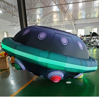 Açık reklam için şişme Alien karikatür karakter hava balon LED aydınlatma UFO